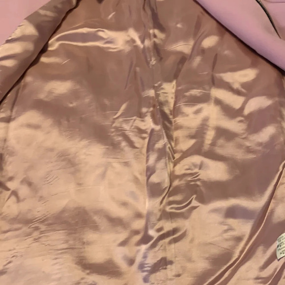 Zara womens size XL pink zip jacket coat ruffle cuff sleeve chic pockets - Picture 12 of 12